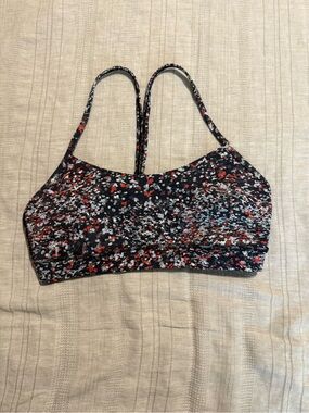 lululemon athletica Red, White & Black Dot Print Strappy Sports Bra